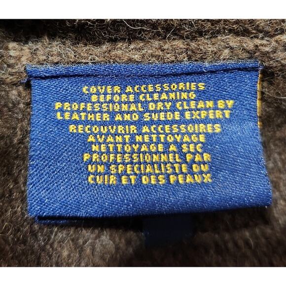 Ralph Lauren Rugby Wool Cardigan Sweater Womens' Large Suede Elbow Patches Brown - Picture 1 of 1